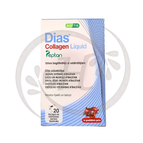 Agetis Dias Collagen Liquid, pomegranate flavor, 20 sachets